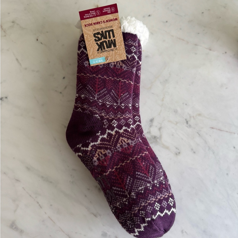 COZY Muk Luks Purple Cozy Socks